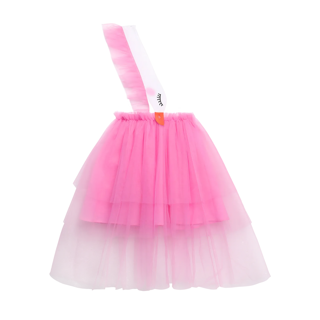 Poco Blush 3D Swan Head Mesh Suspender Dress