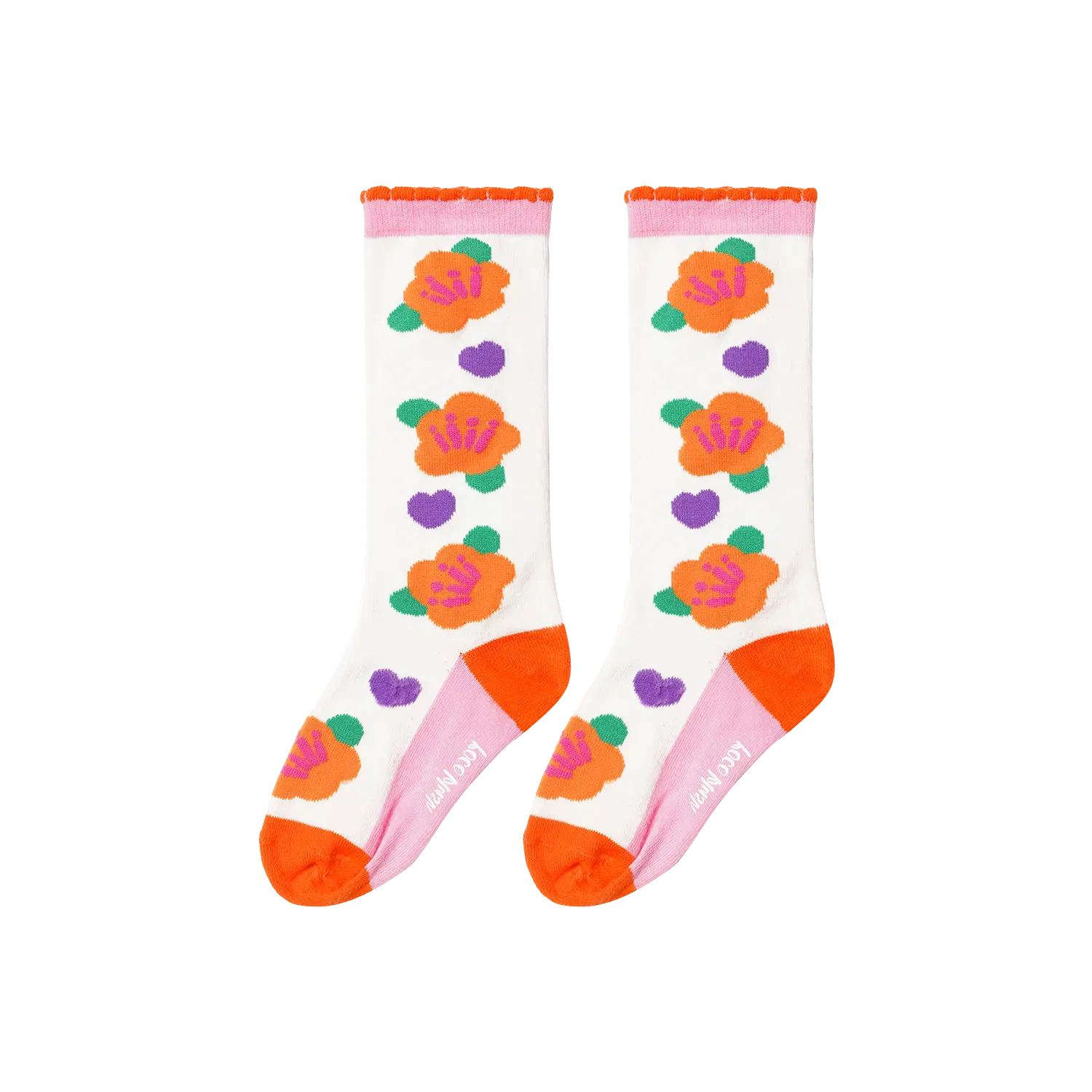 Poco Blush Camellia Jacquard Knee Socks