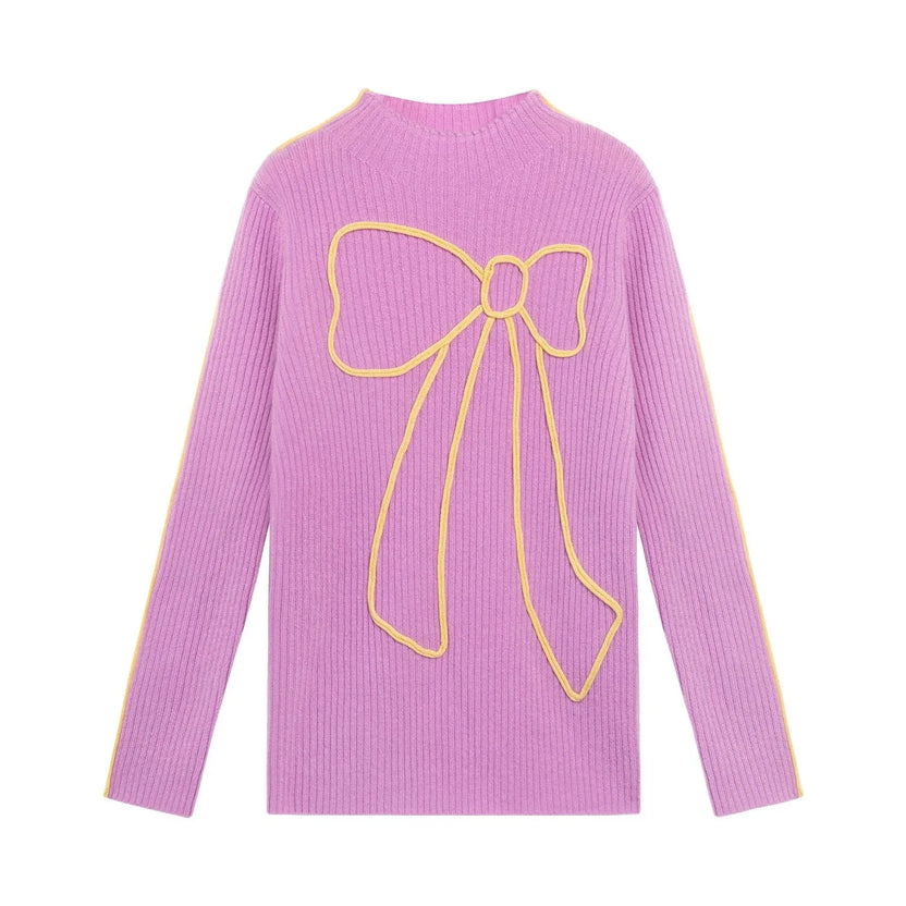 Wool Bow Knit Base Layer Top by Poco Blush, image 3