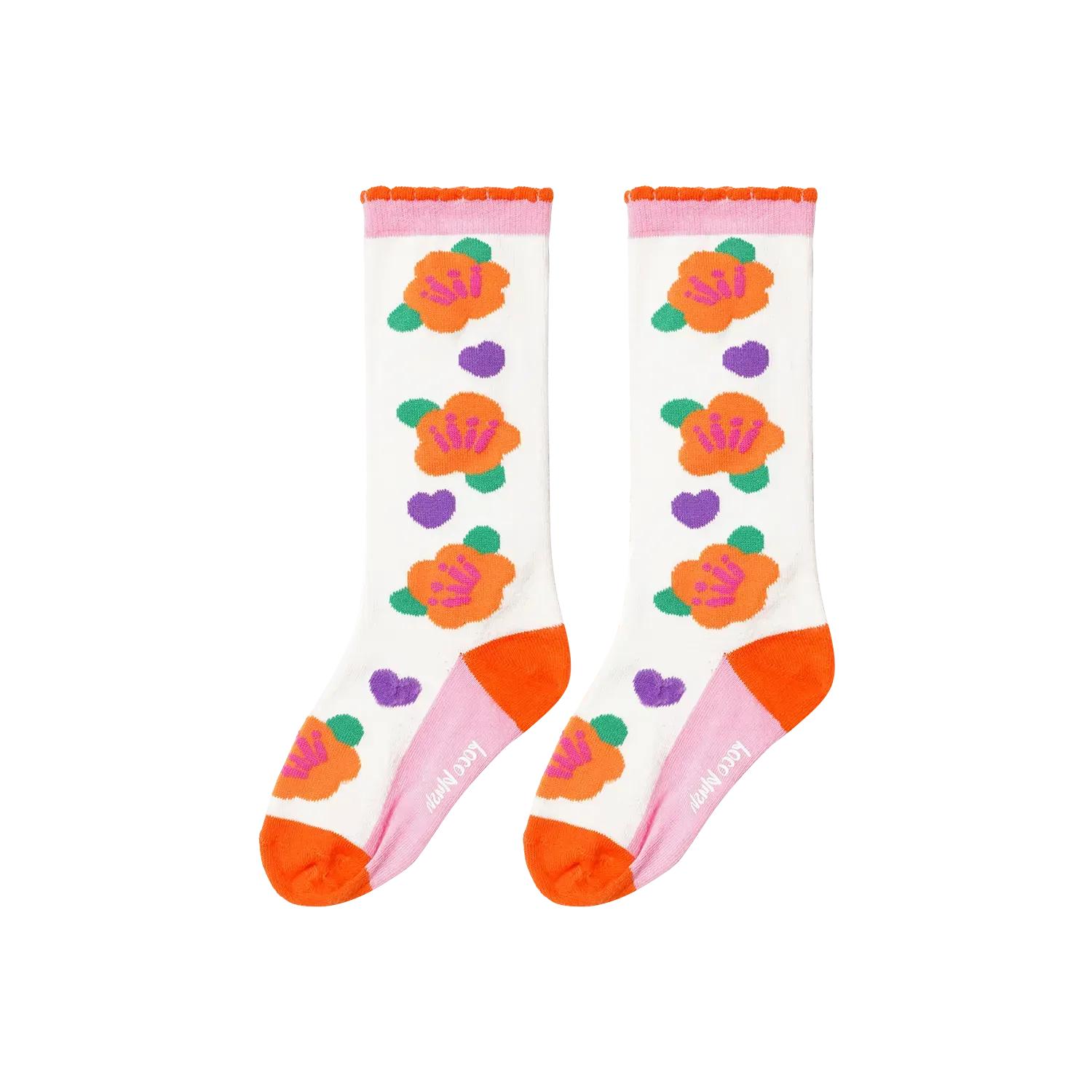 Poco Blush Camellia Jacquard Knee Socks
