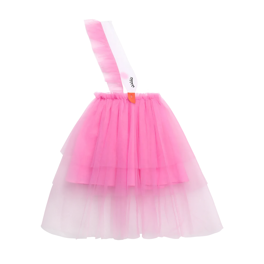 Poco Blush 3D Swan Head Mesh Suspender Dress