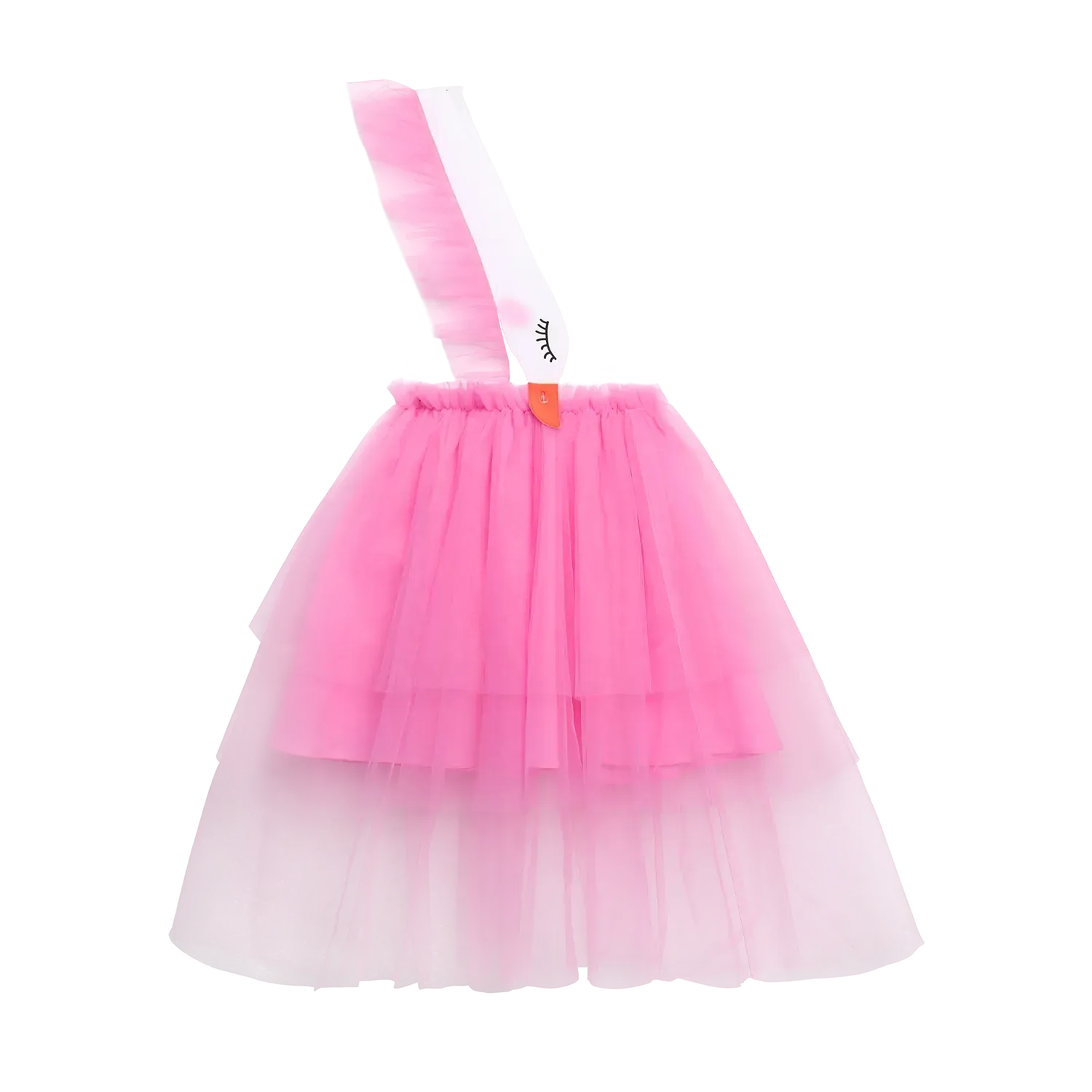 Poco Blush 3D Swan Head Mesh Suspender Dress