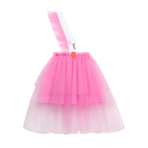 Poco Blush 3D Swan Head Mesh Suspender Dress