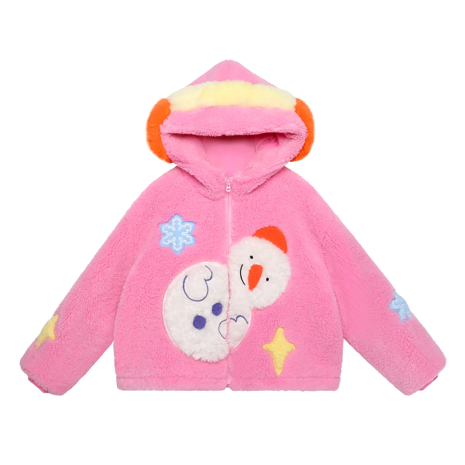 Poco Blush Snowman Wobbler & Star Bunny Sherpa Coat Pink