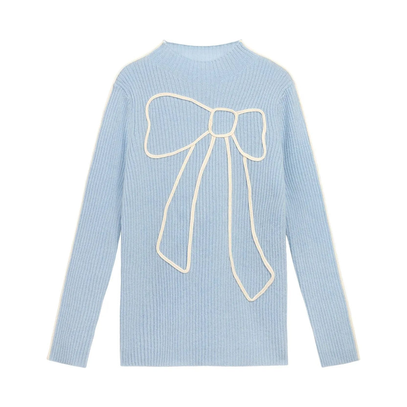 Wool Bow Knit Base Layer Top by Poco Blush, image 2