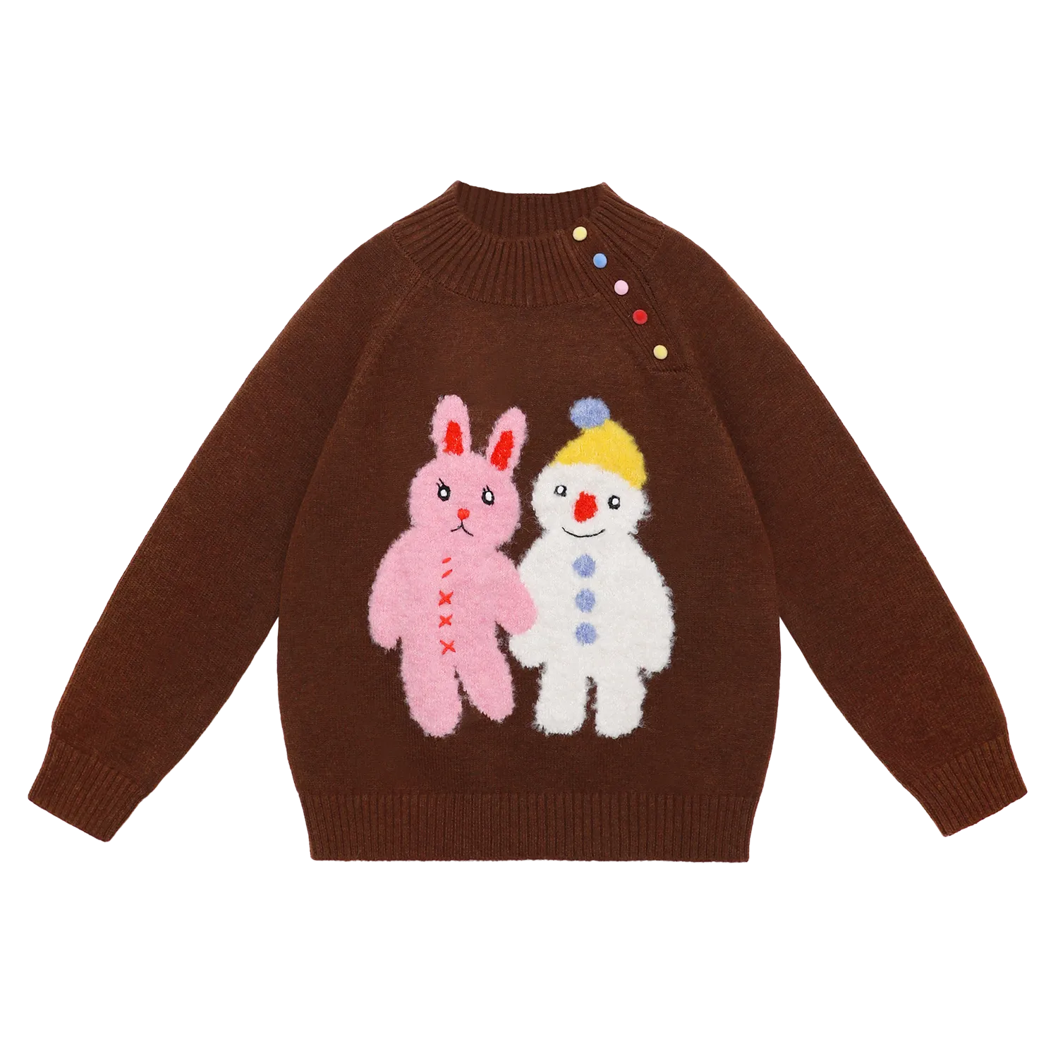 Poco Blush Hand-in-Hand Friends Jacquard Sweater