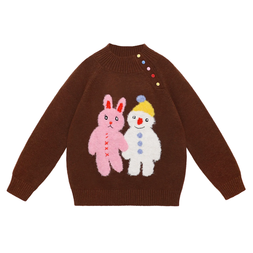 Hand-in-Hand Friends Jacquard Sweater by Poco Blush