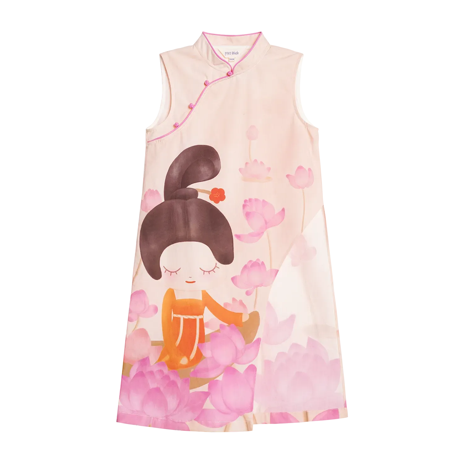 Poco Blush Lotus Poem Qipao Shirt