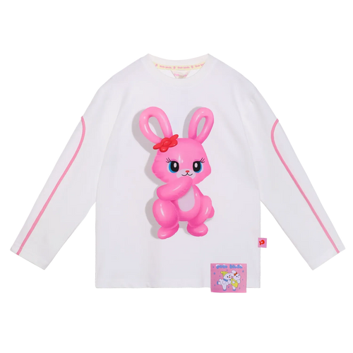 Bunny & Snowman Balloon Long-Sleeve Tee by Poco Blush, image 2