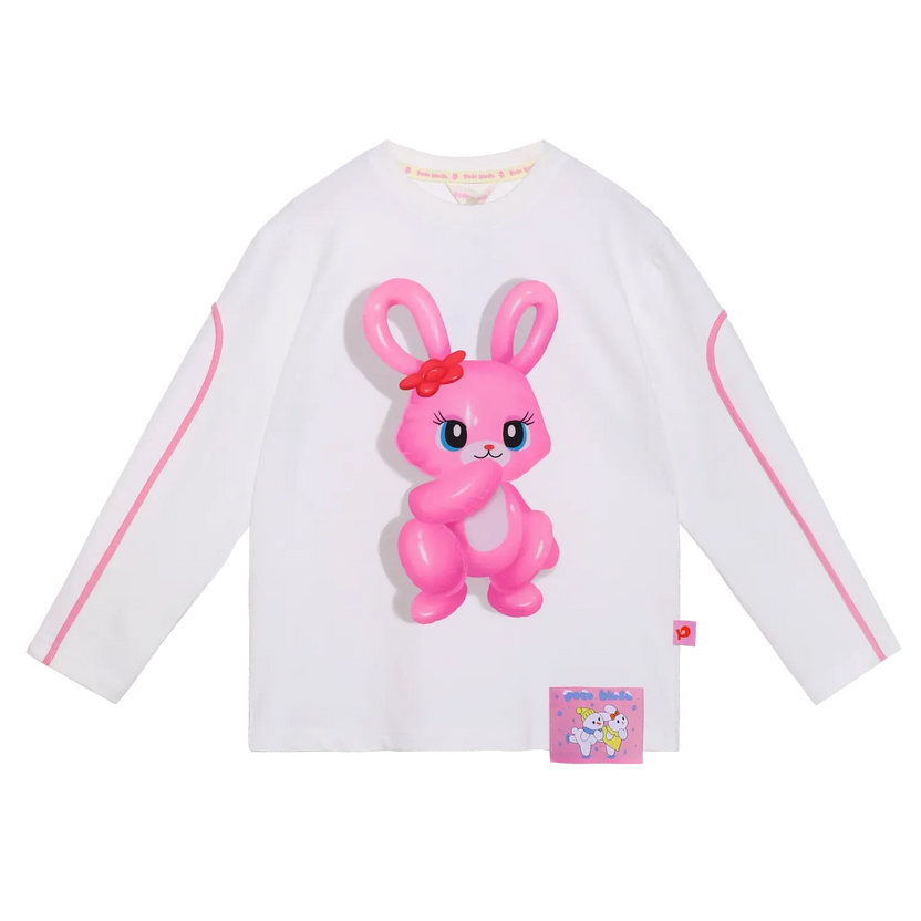 Bunny & Snowman Balloon Long-Sleeve Tee by Poco Blush, image 2