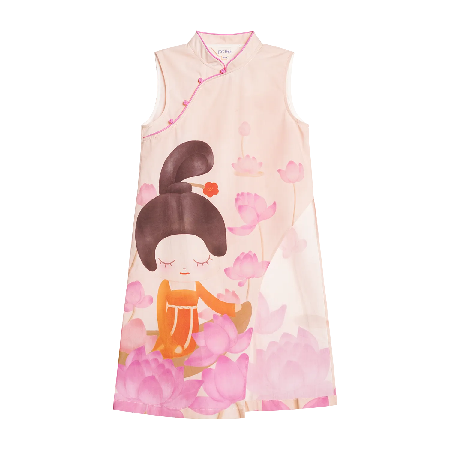 Poco Blush Lotus Poem Qipao Shirt