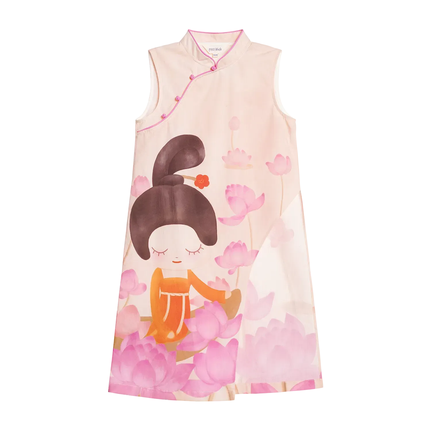 Poco Blush Lotus Poem Qipao Shirt