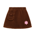 Poco Blush Little Snowflake Sherpa Skirt Brown