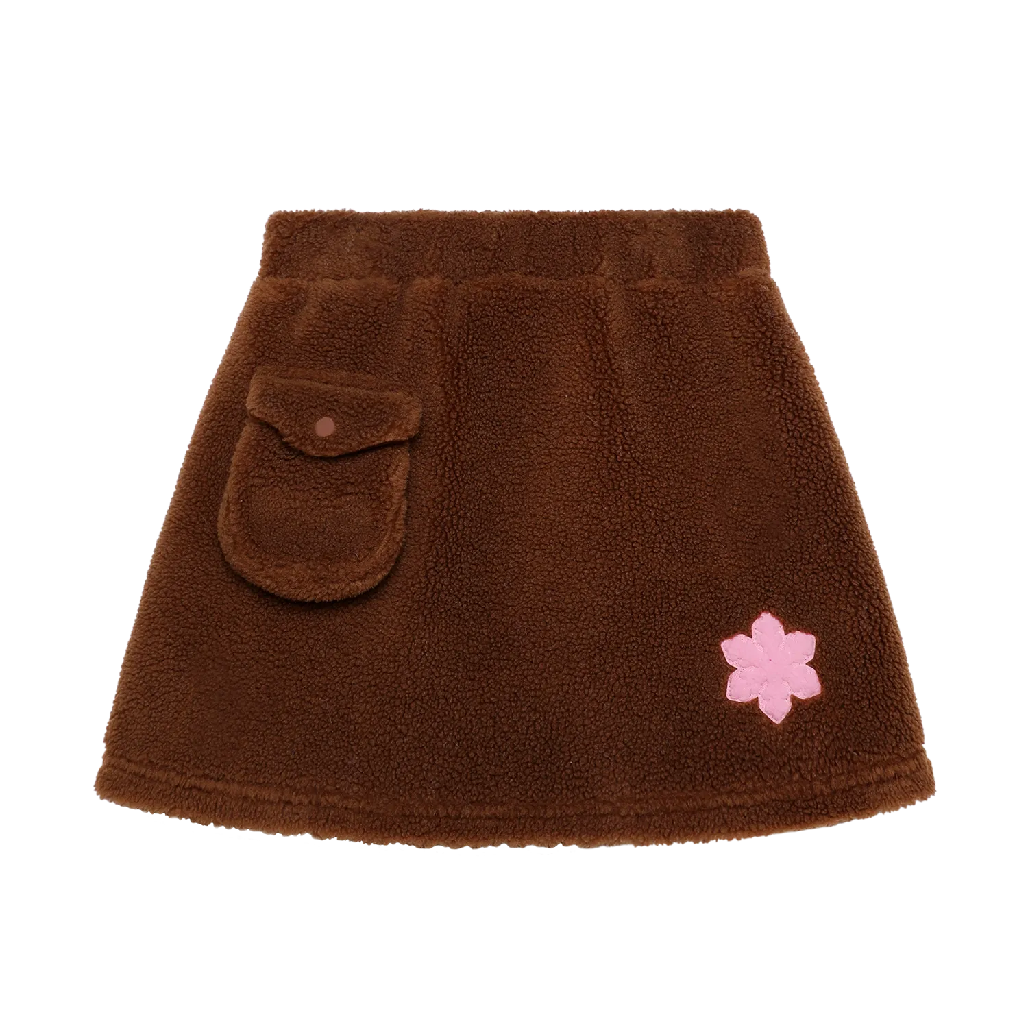 Poco Blush Little Snowflake Sherpa Skirt Brown