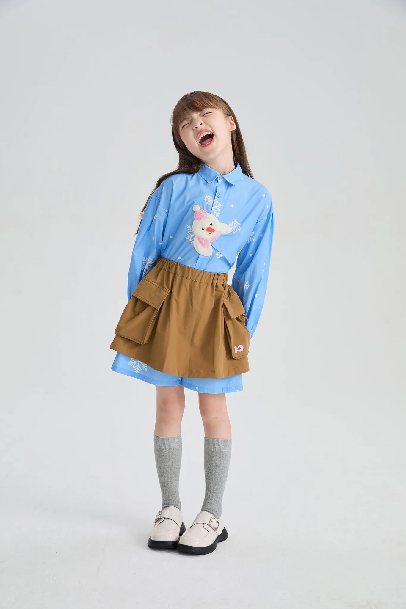 Poco Blush Snow Child Embroidered Cotton Shirt