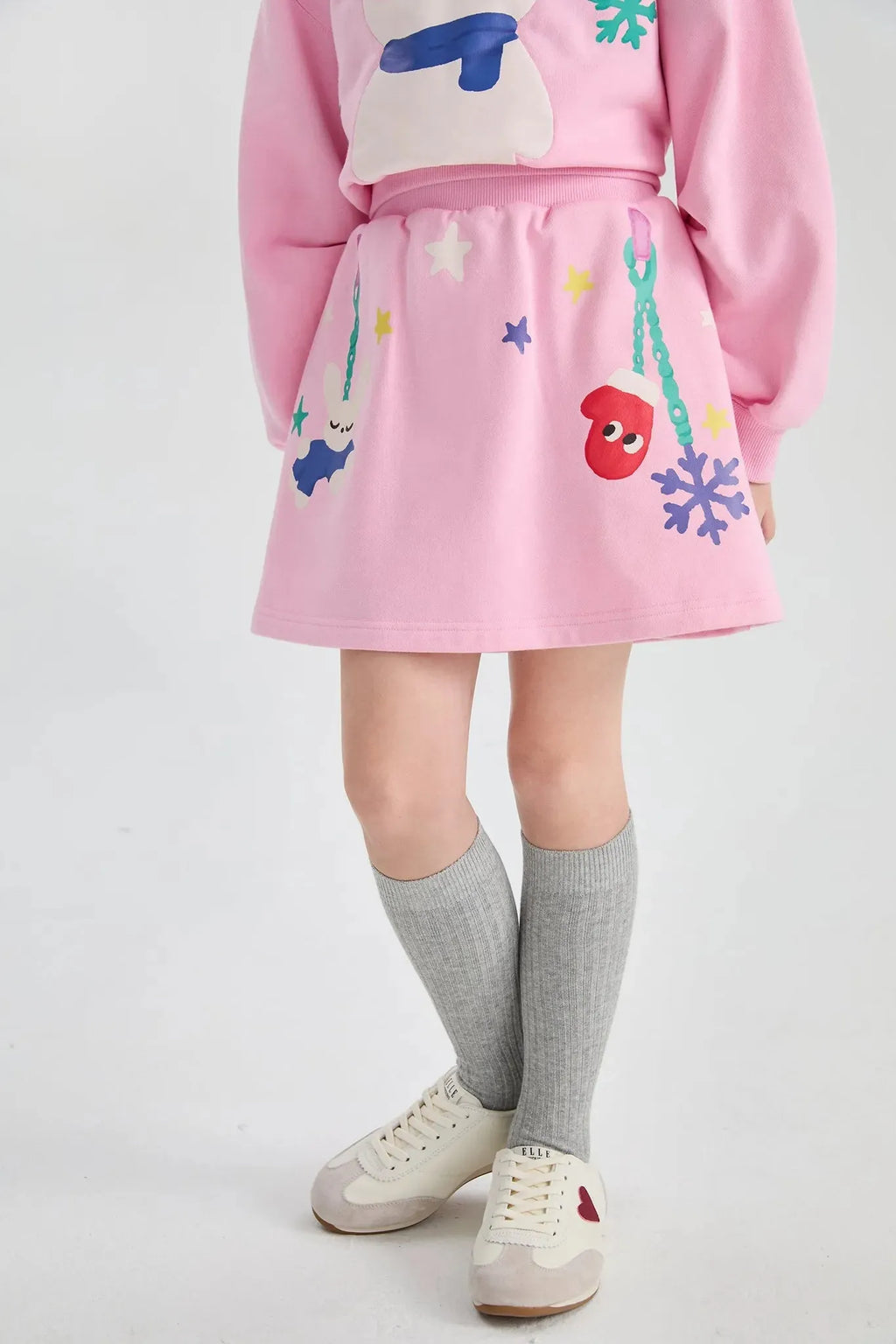 Poco Blush Bunny Swing Print Skirt