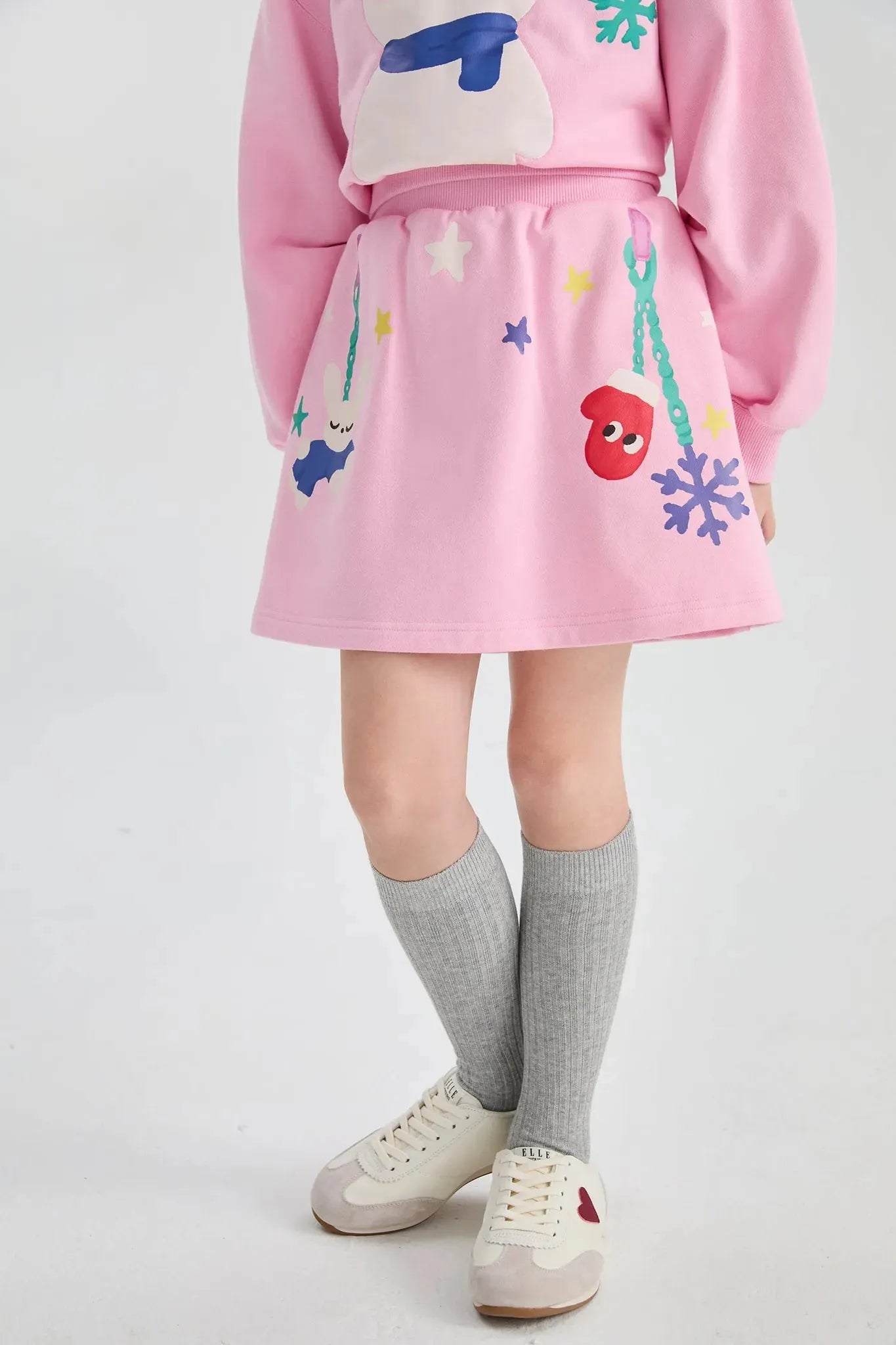 Poco Blush Bunny Swing Print Skirt