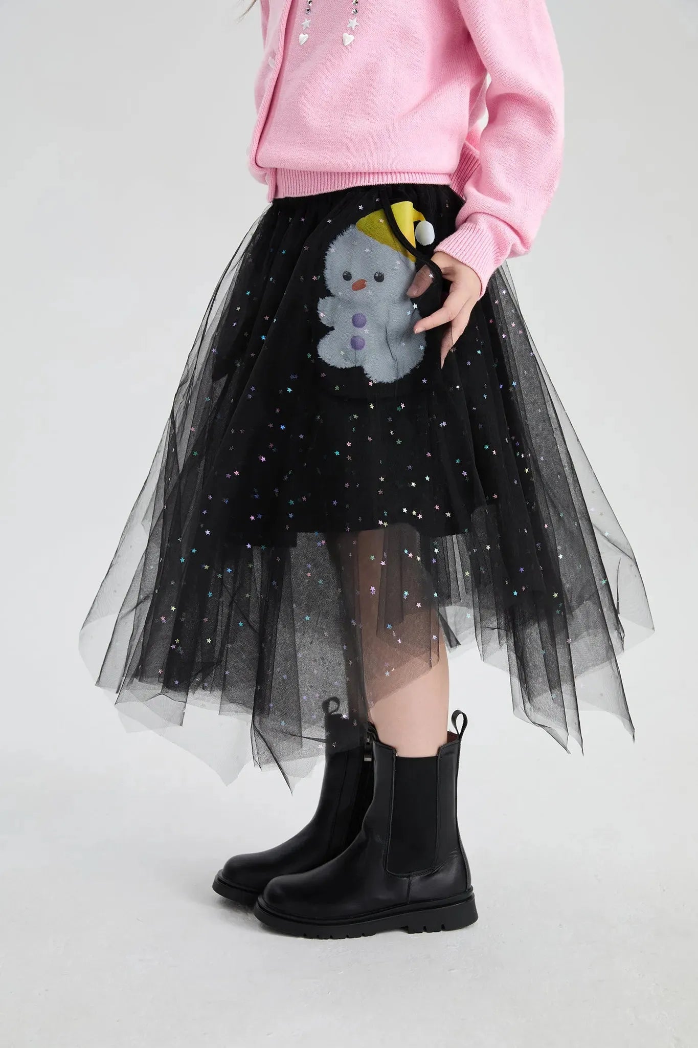 Poco Blush Starry Tulle Sequin Skirt
