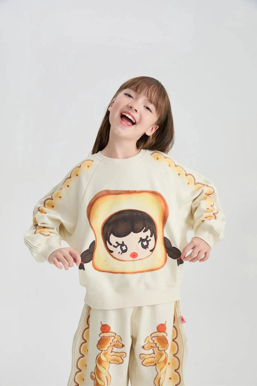Soft Toast Girl Padded Sweatshirt by Poco Blush, image 2