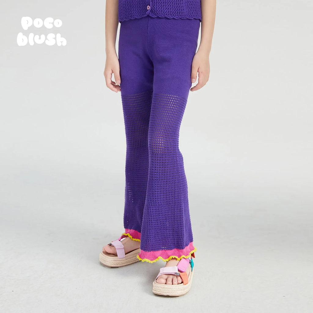 Poco Blush Pagoda Knit Flare Pants