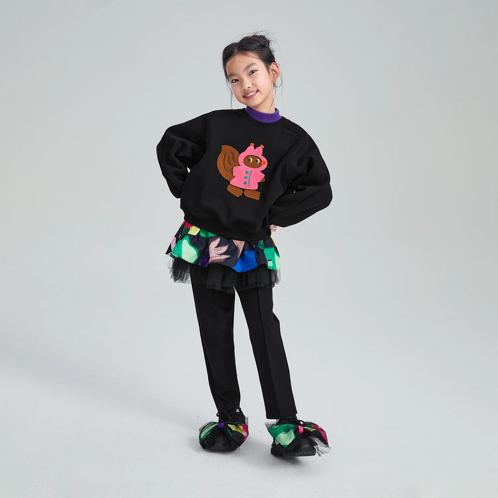 Poco Blush Magic Patch Squirrel Fleece Sweatshirt