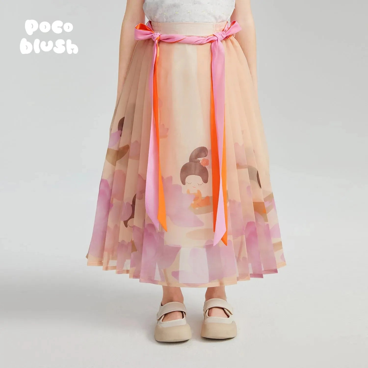 Poco Blush Lotus Poem Horse-Face Skirt
