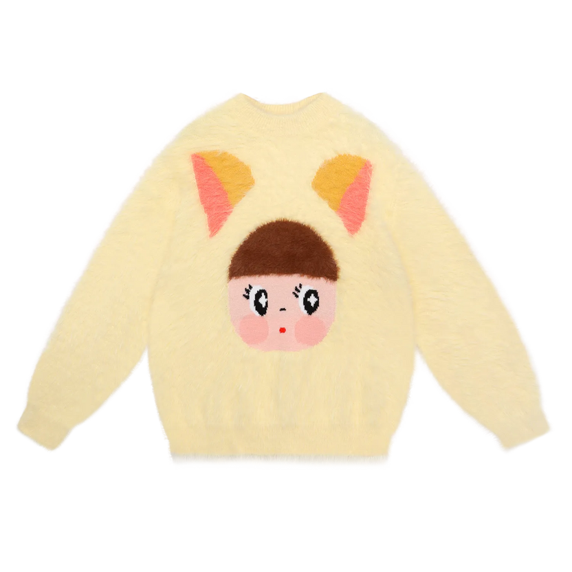 Fringe Cat & Bunny Jacquard Sweater by Poco Blush, image 2