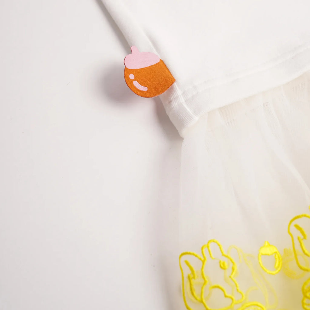 Poco Blush Squirrel Mesh Bubble-Hem Top