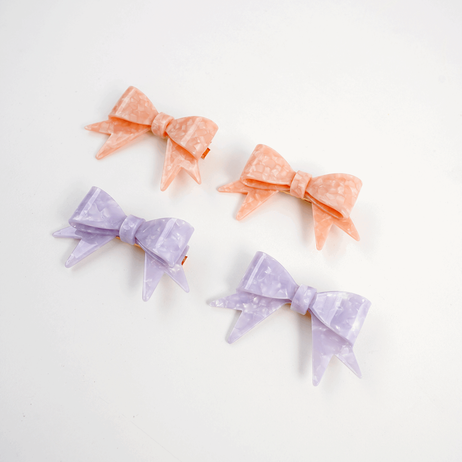 Poco Blush Duo Butterfly Acetate Hair Clips (Set of 2)