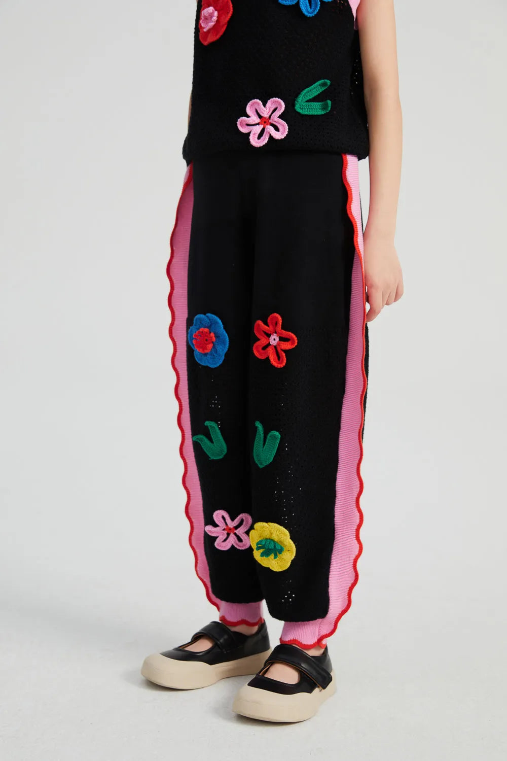 Poco Blush Camellia Lace Knit Pants