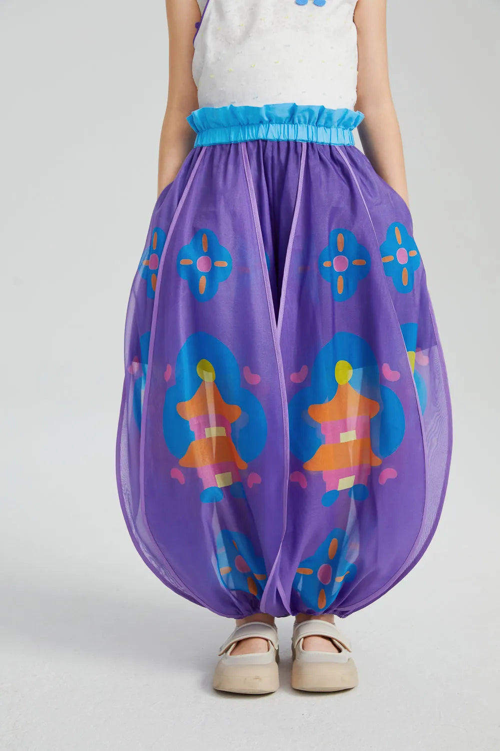 Poco Blush Moon-Lit Temple Lantern Puff Pants