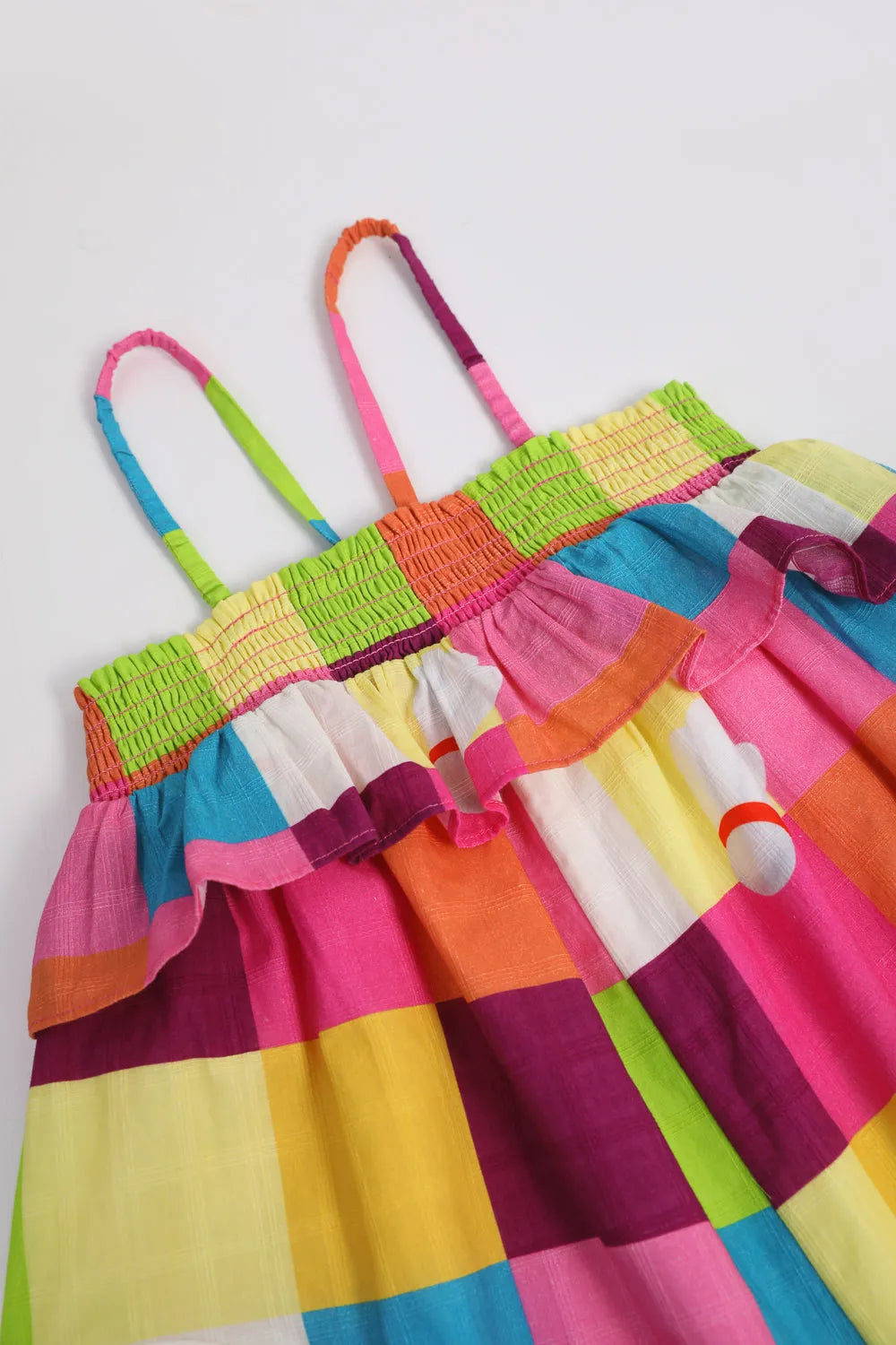 Poco Blush Rainbow Check Sports Romper