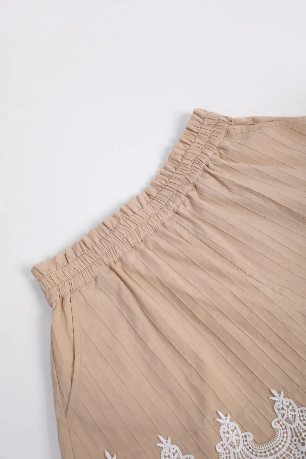 Poco Blush Cotton Bloom Shorts with Lace Hem