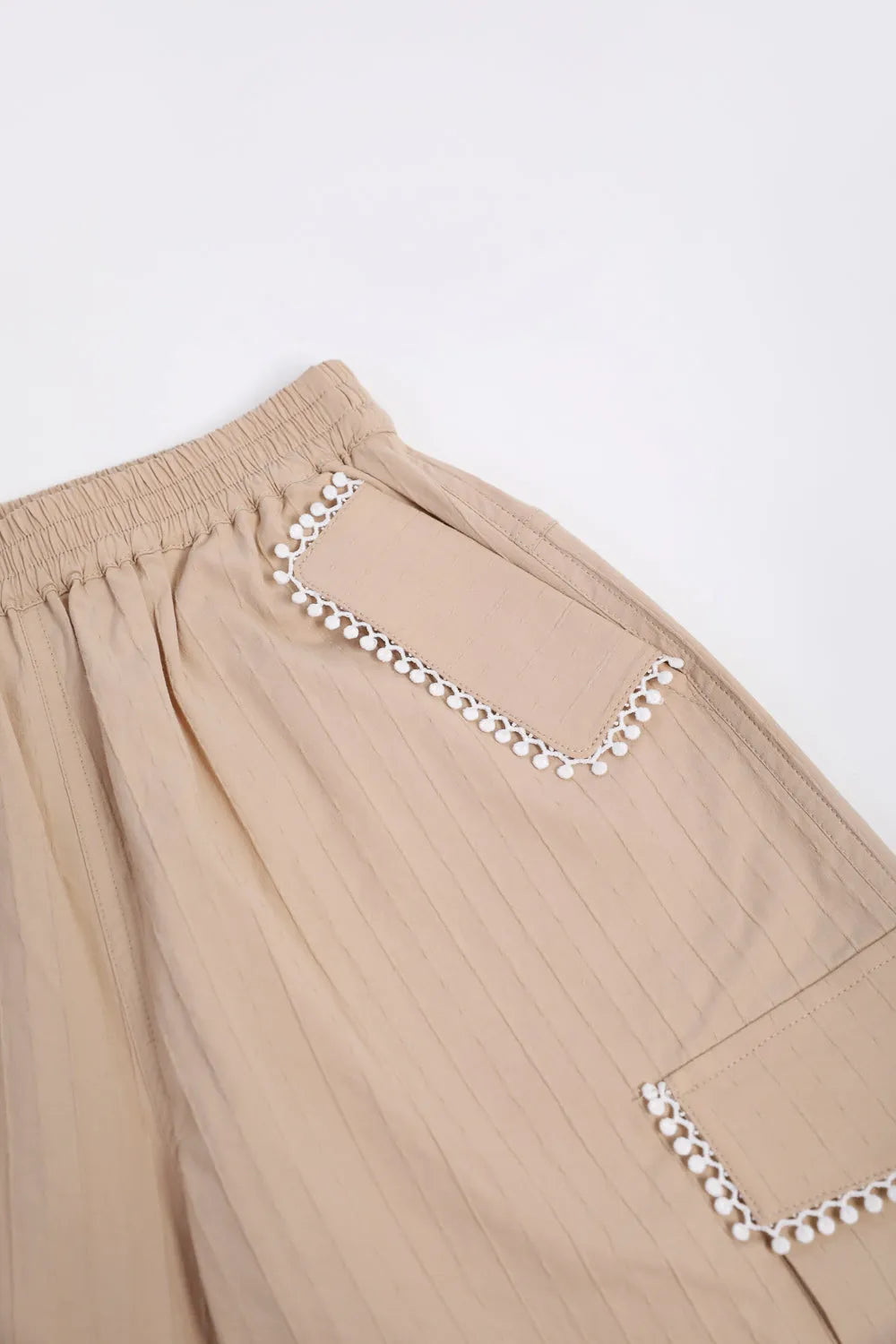 Poco Blush Lace-Trim Cargo Pants