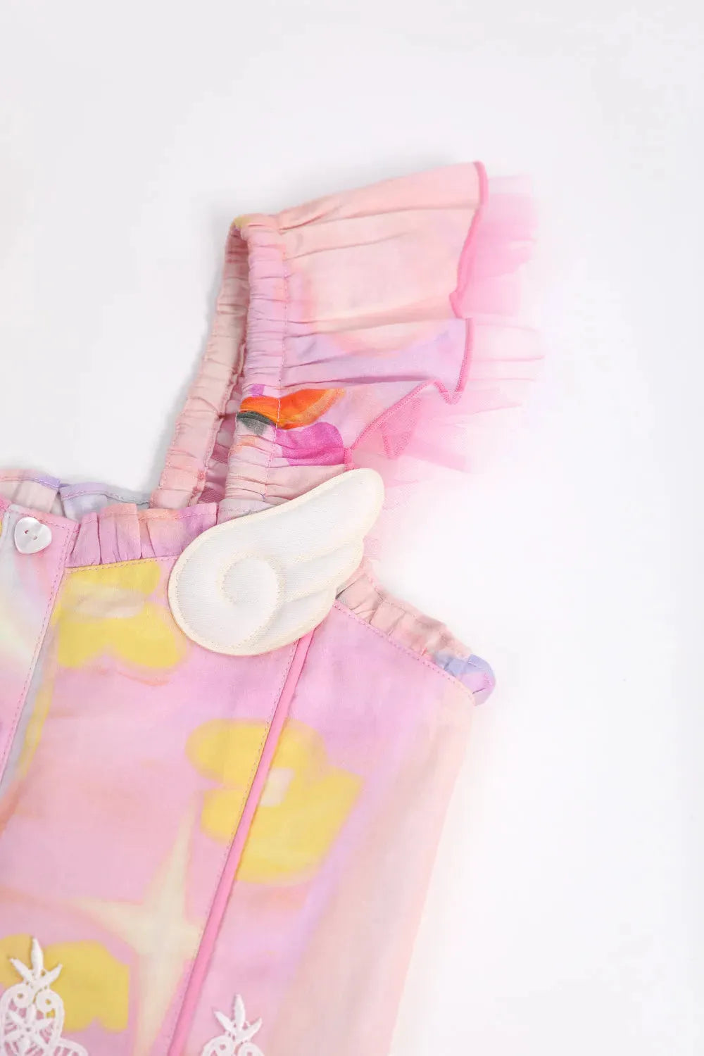 Poco Blush Swan Wing Smocked Strap Top
