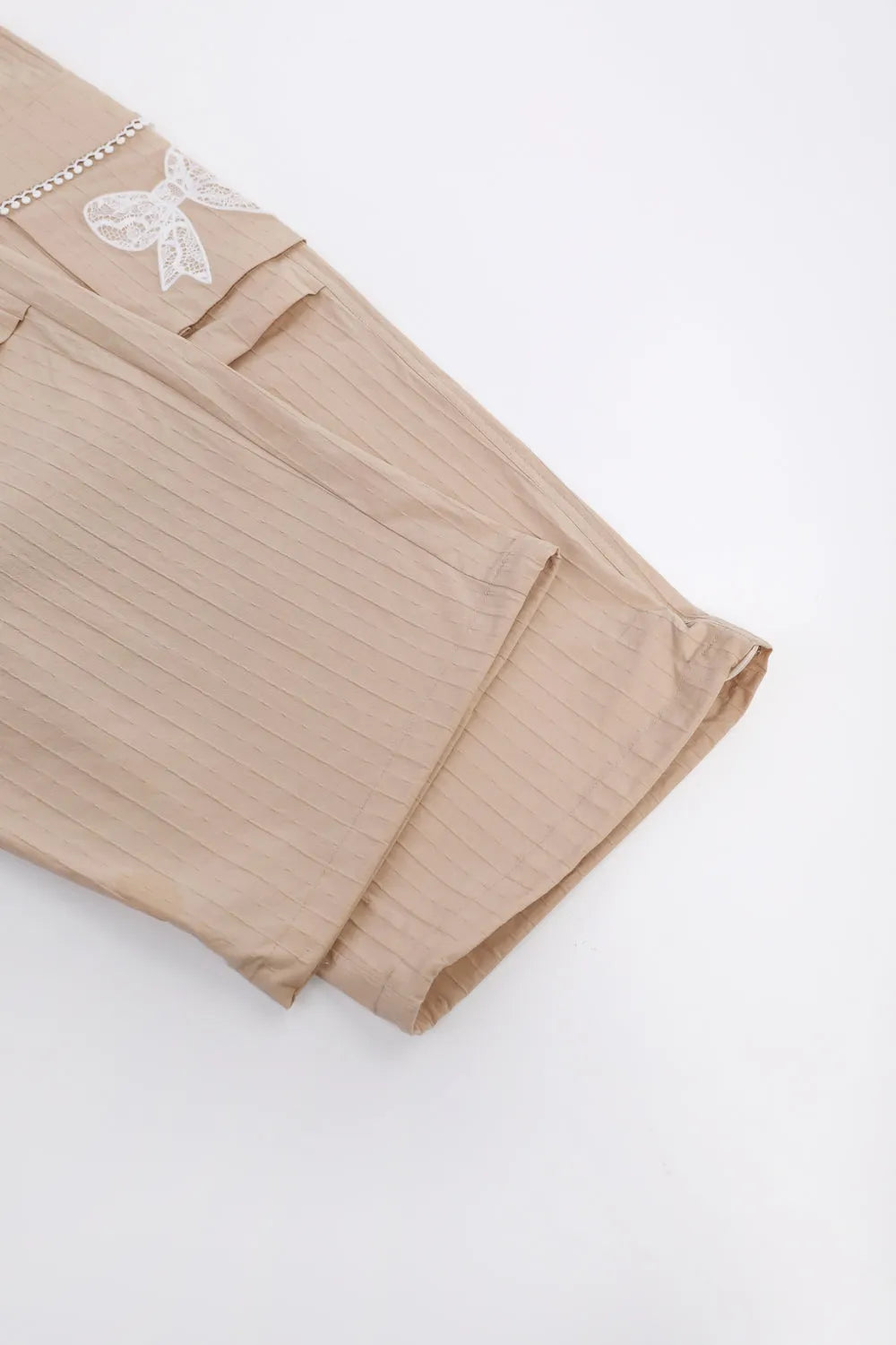 Poco Blush Lace-Trim Cargo Pants