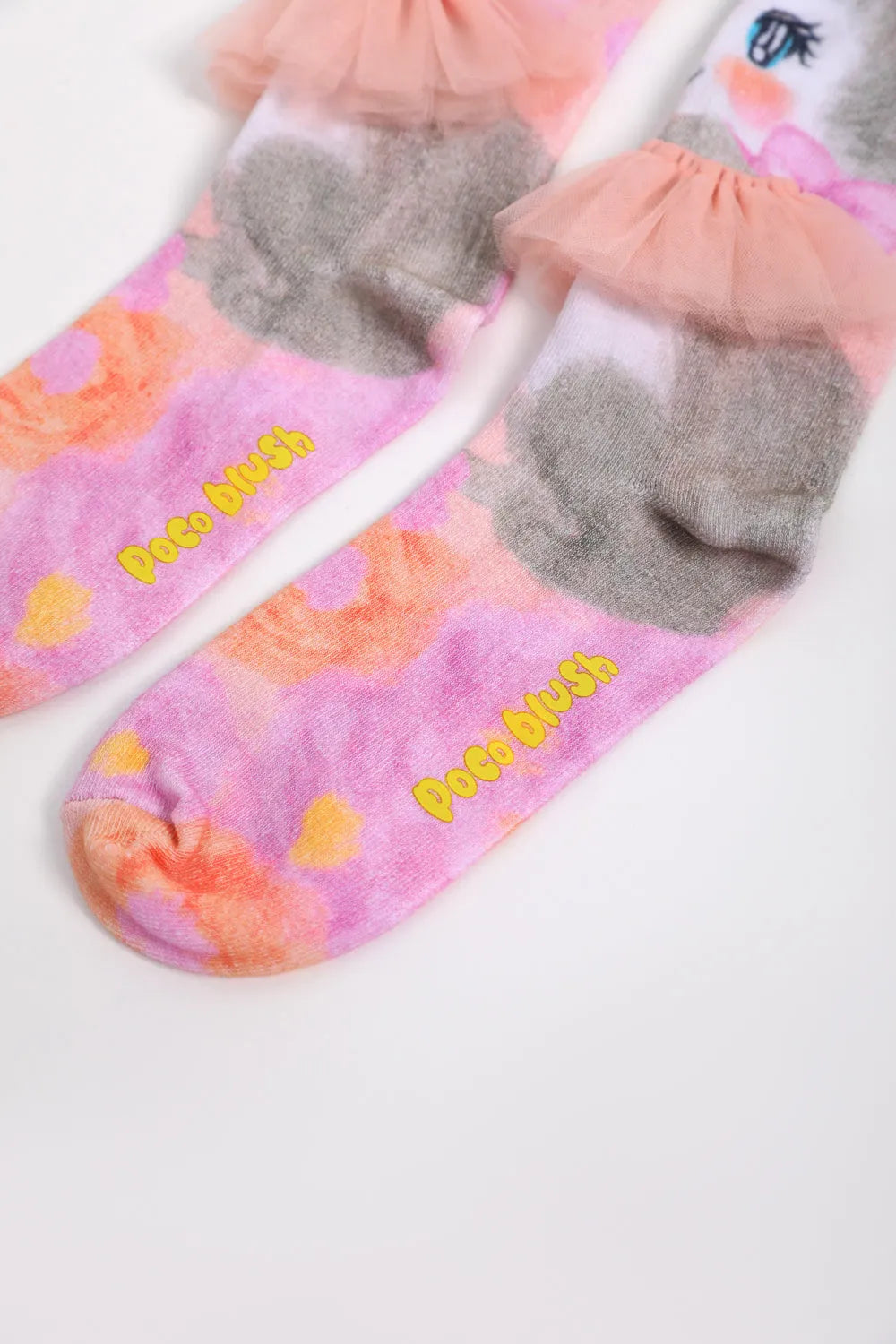 Poco Blush Bunny Garden Mesh Knee Socks