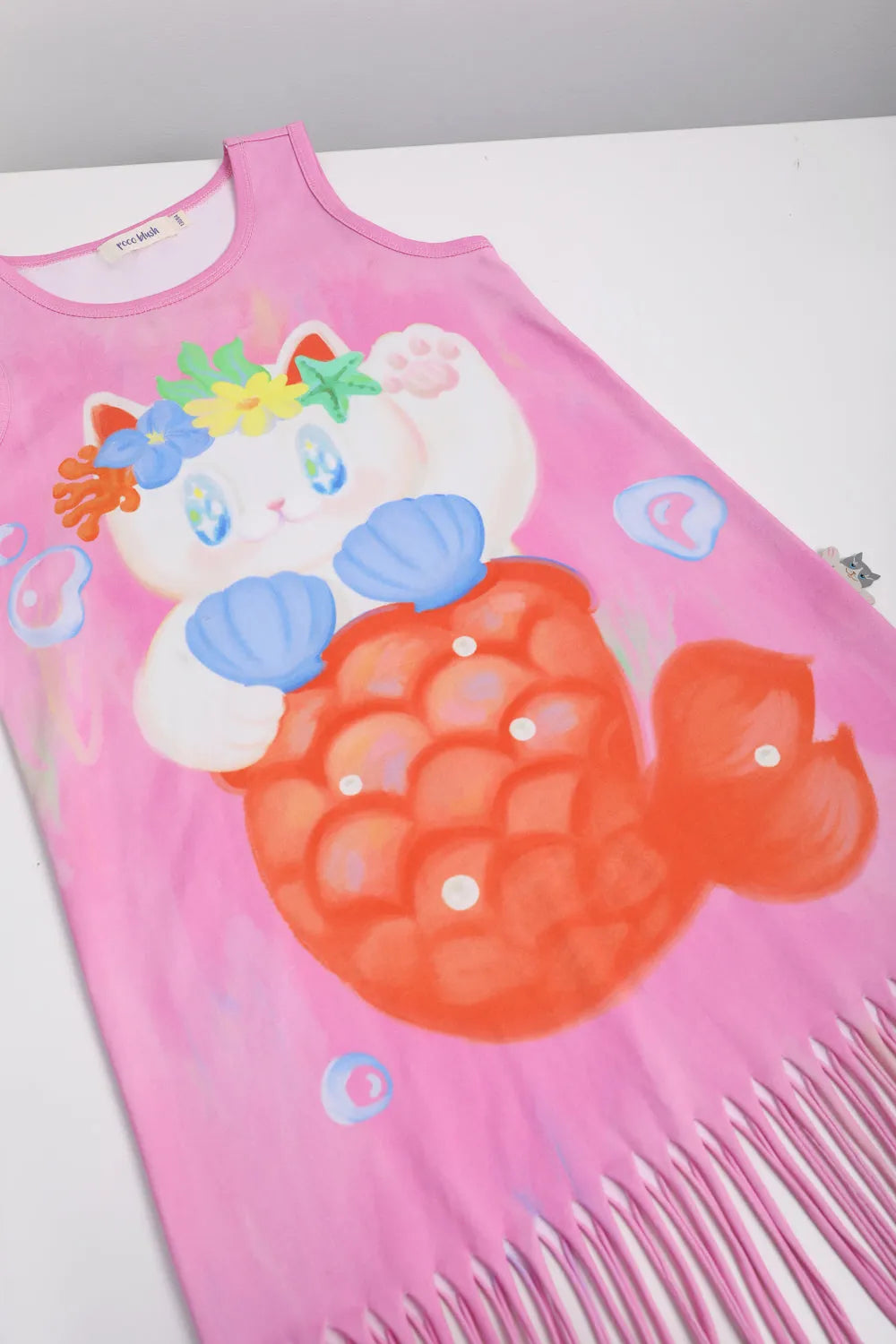 Poco Blush Hawaiian Mermaid Cat Tassel Maxi Skirt