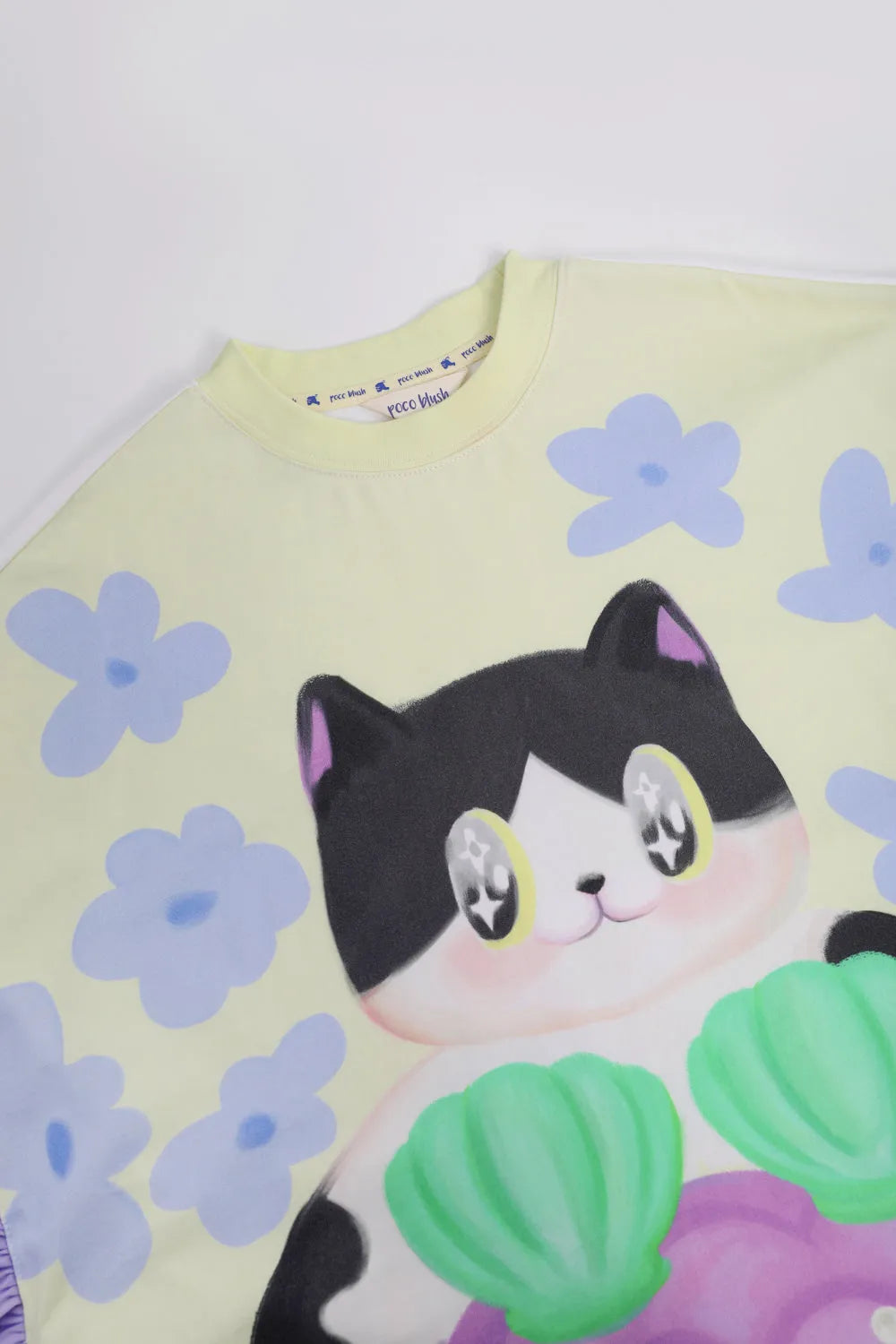 Poco Blush Mermaid Cat Hawaiian Ruffle Dress