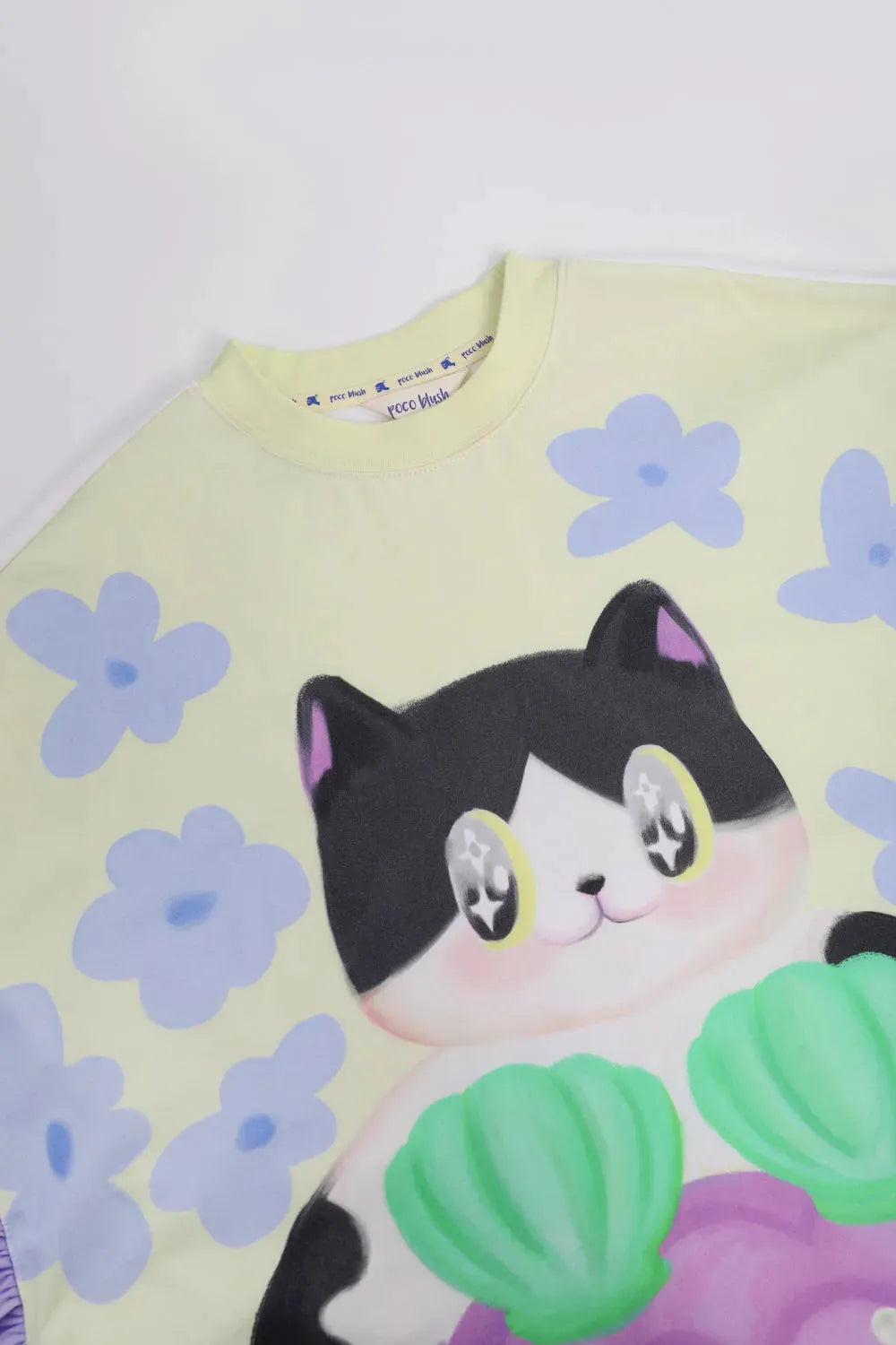 Poco Blush Mermaid Cat Hawaiian Ruffle Dress