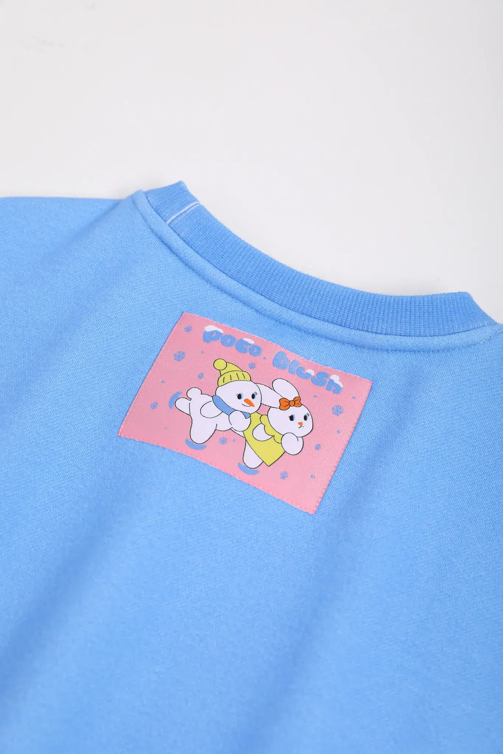 Poco Blush Bunny & Snowman Gradient Fleece Sweatshirt