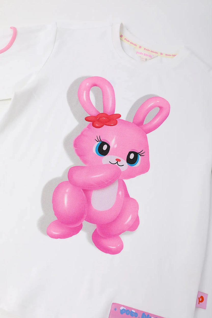 Bunny & Snowman Balloon Long-Sleeve Tee by Poco Blush, image 8