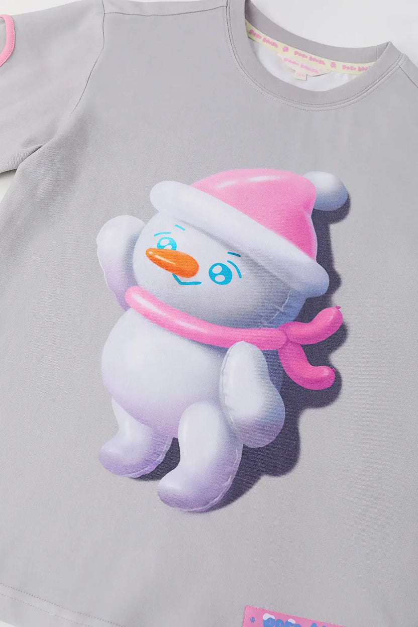 Bunny & Snowman Balloon Long-Sleeve Tee by Poco Blush, image 11