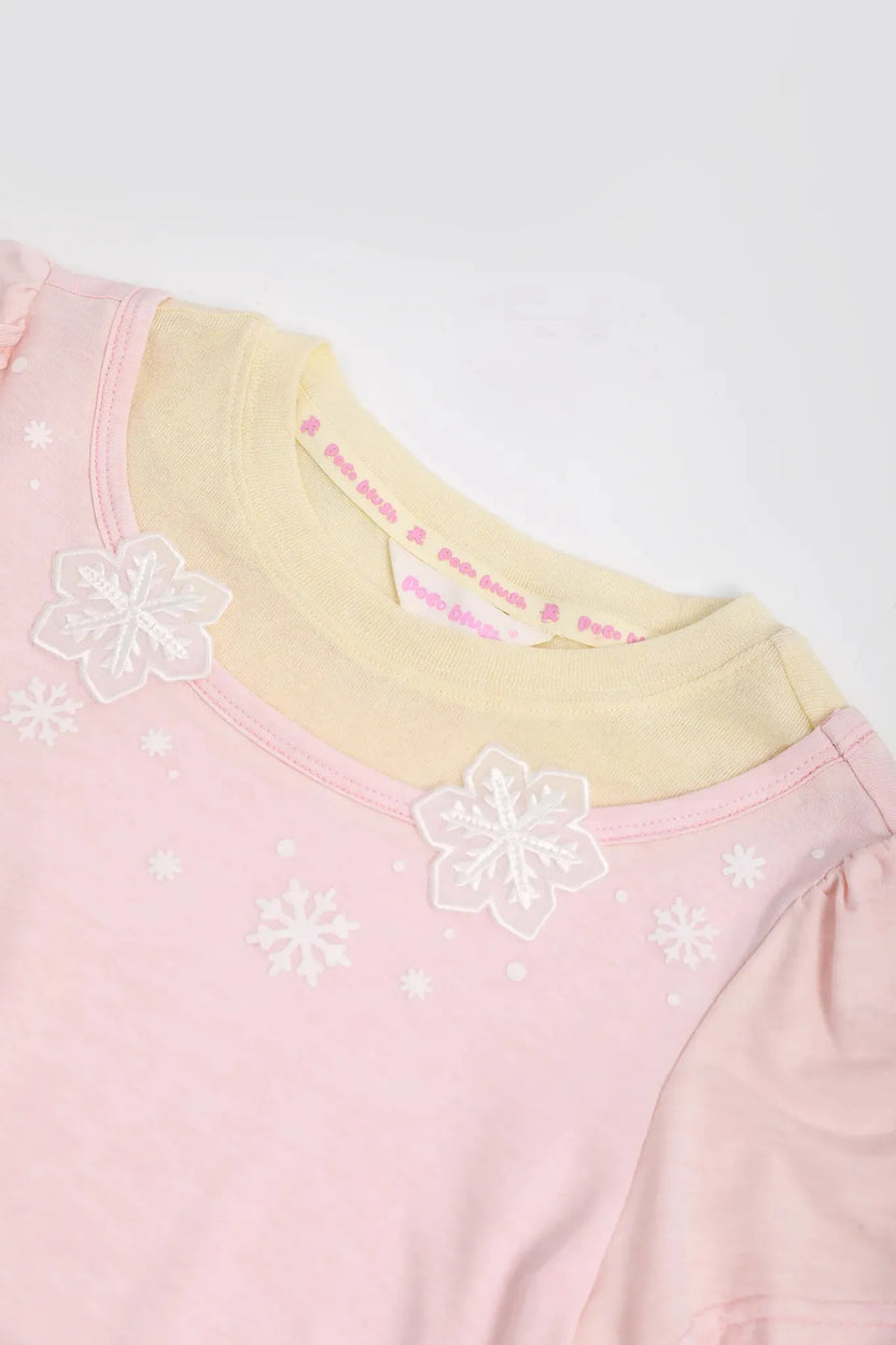 Snowflake Wool-Blend Layered Tee by Poco Blush, image 10