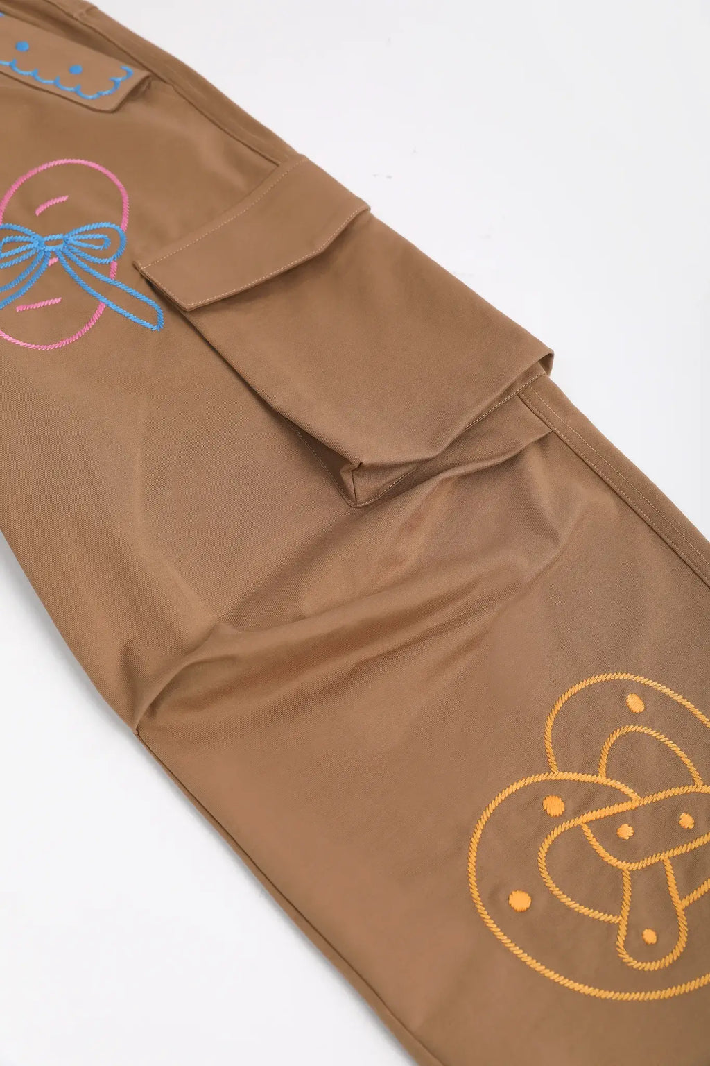 Poco Blush Soft Bread Embroidery Parachute Pants