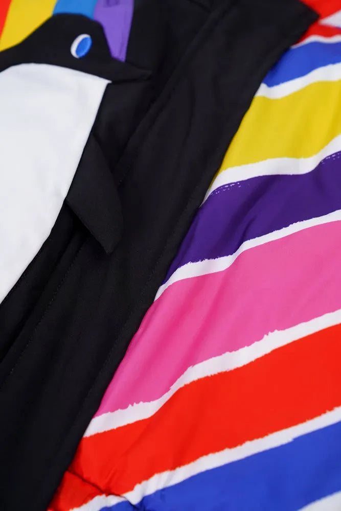 Poco Blush Rainbow Penguin Reversible Down Jacket