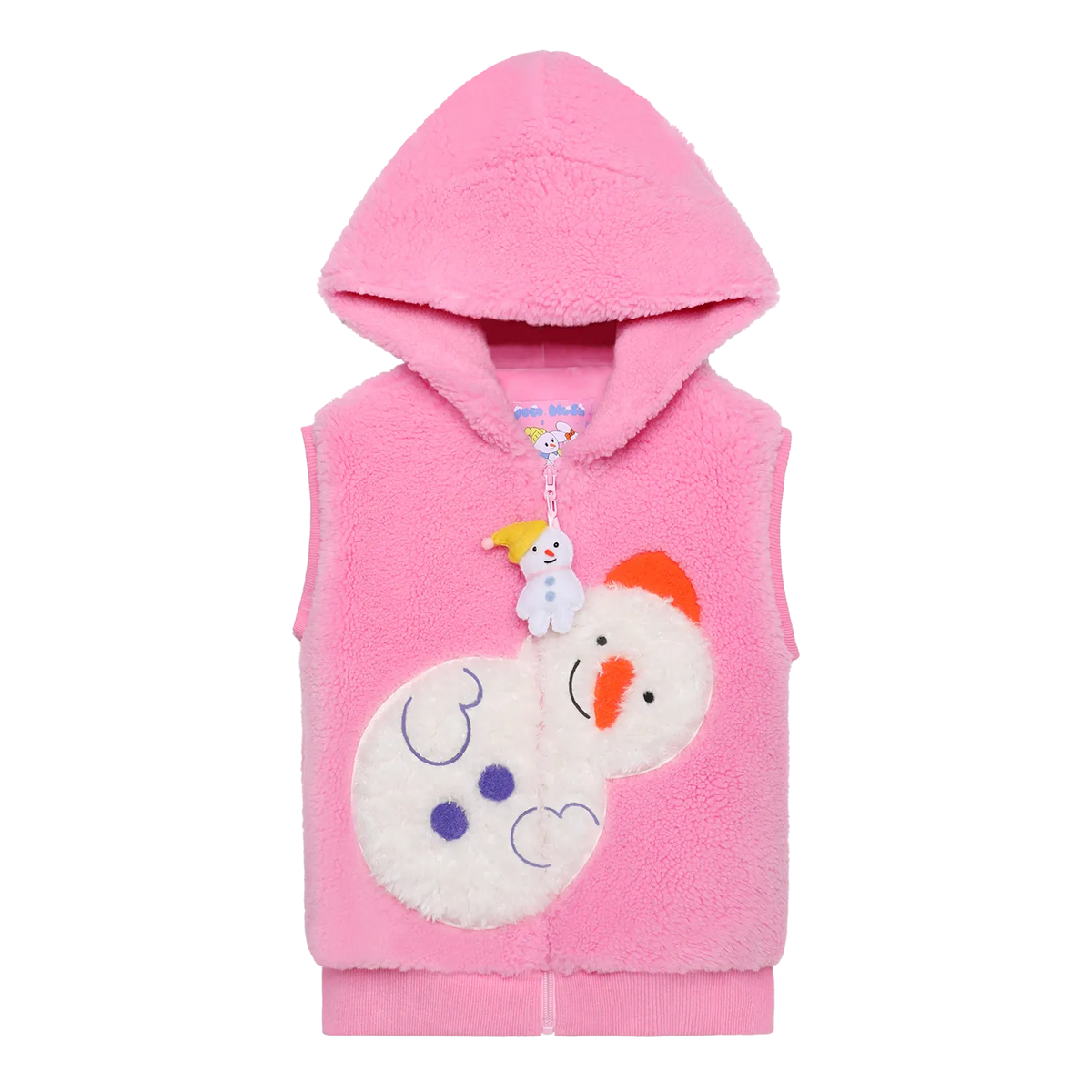 Snowman Wobbler & Star Bunny Sherpa Gilet by Poco Blush, image 2