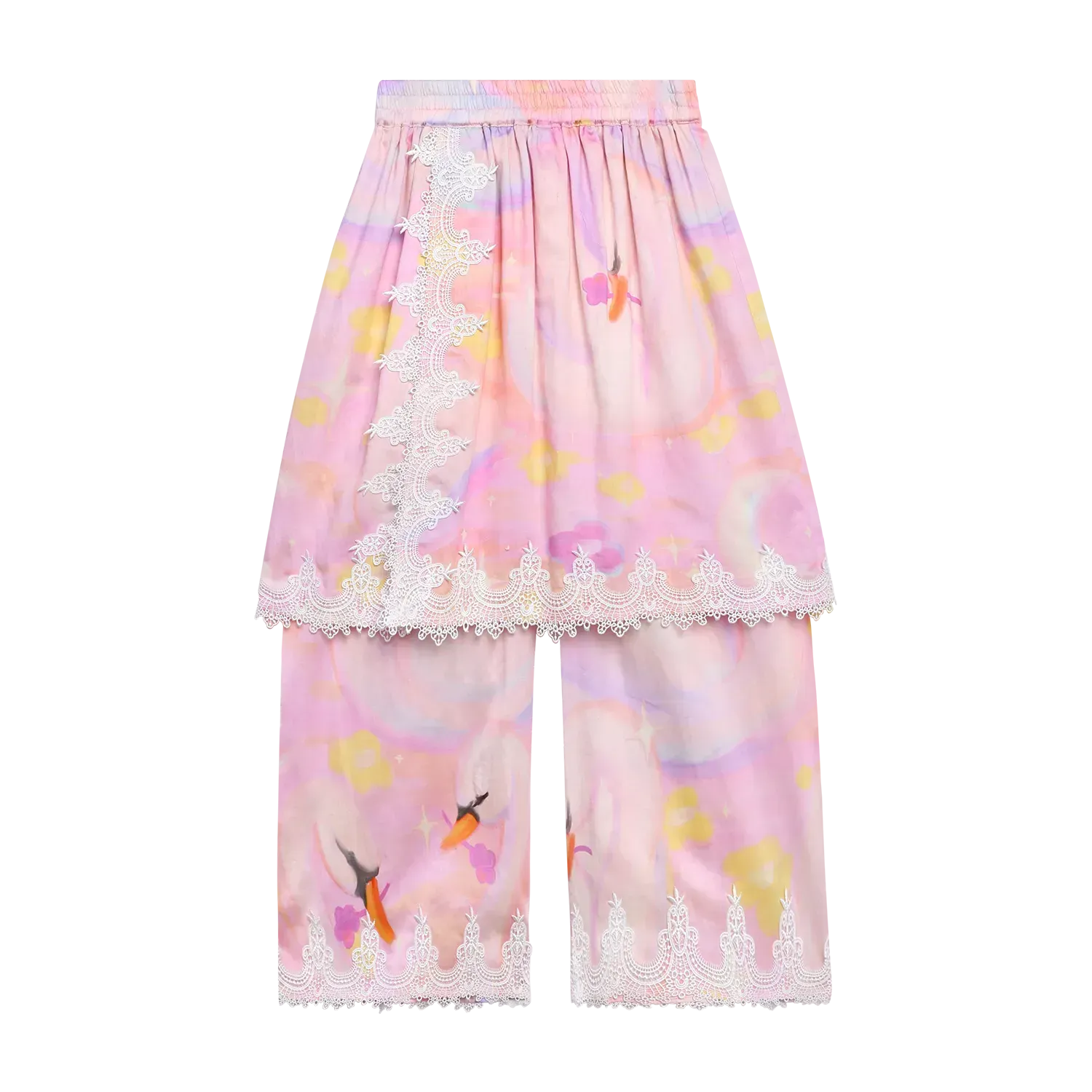 Poco Blush Swan Lake Art Skort with Lace Trim