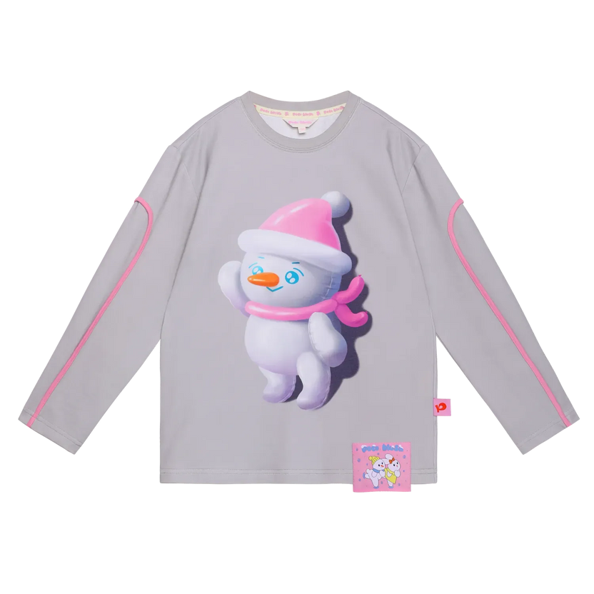Bunny & Snowman Balloon Long-Sleeve Tee by Poco Blush