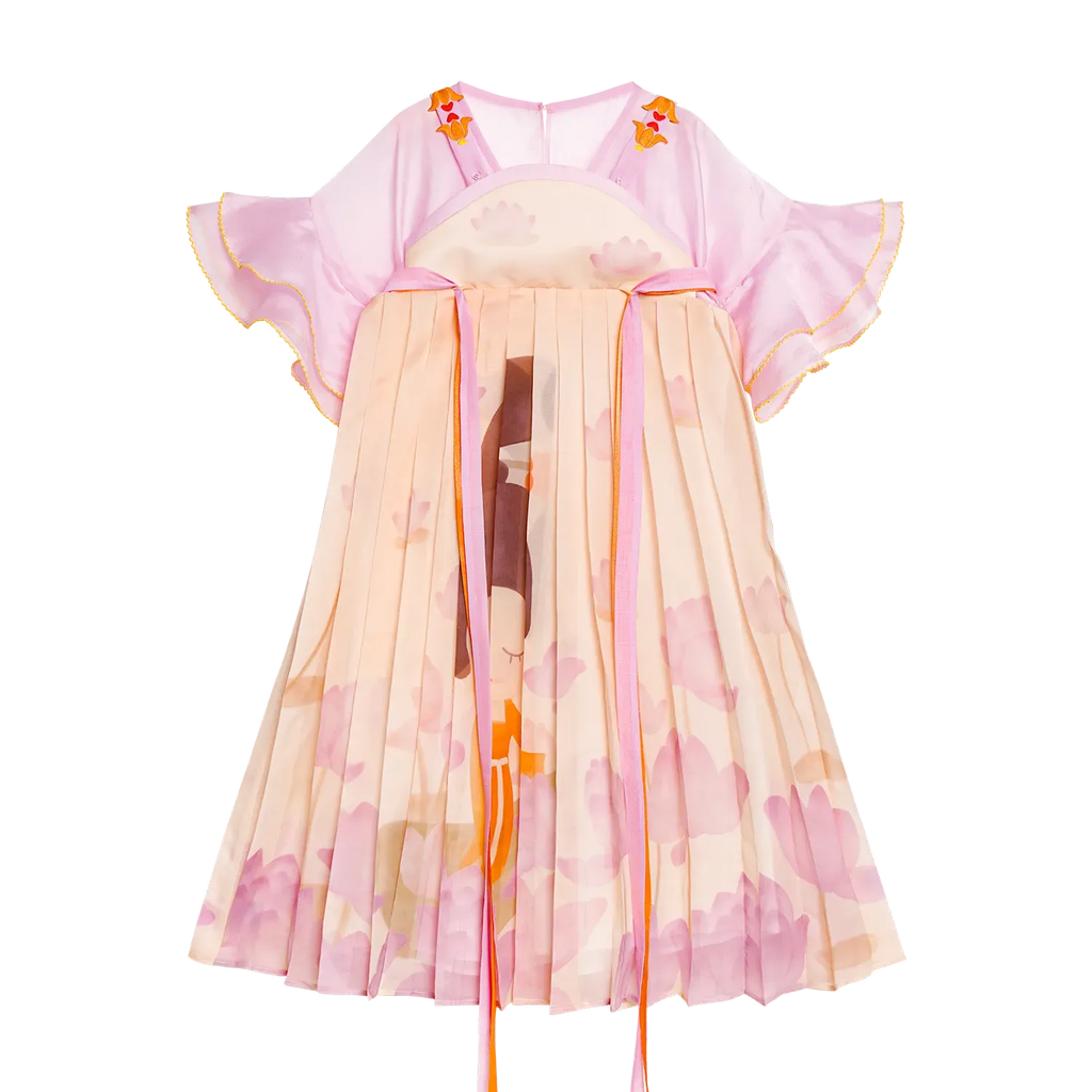 Poco Blush Lotus Sleeve Hanfu Dress